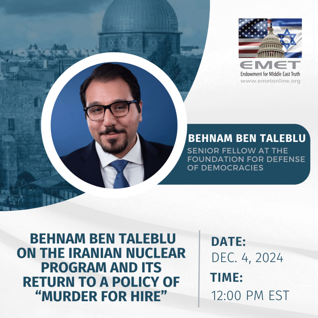 Behnam Ben Taleblu on the Iranian Nuclear Program and Its Return to a Policy of “Murder for Hire”